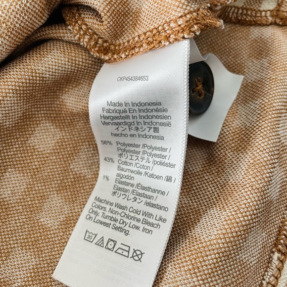 Madewell Gingham Jacquard Square Neck Puff Sleeve Top XS Saddle Brown - Picture 7 of 7